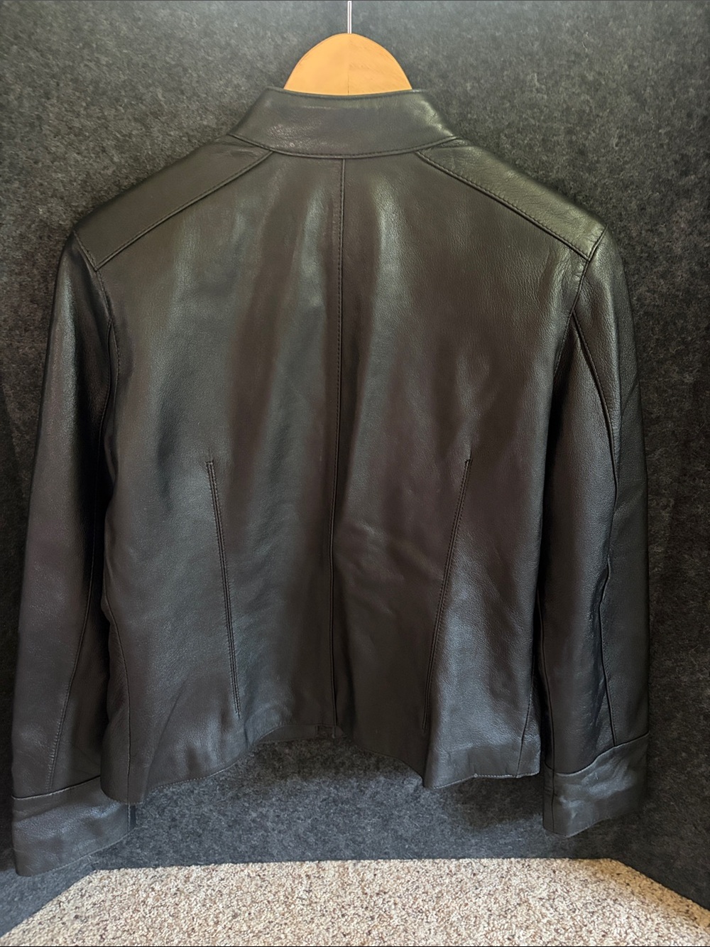 Women’s Mossimo Supply Co. Black Leather Button-Front Jacket medium - Picture 4 of 5